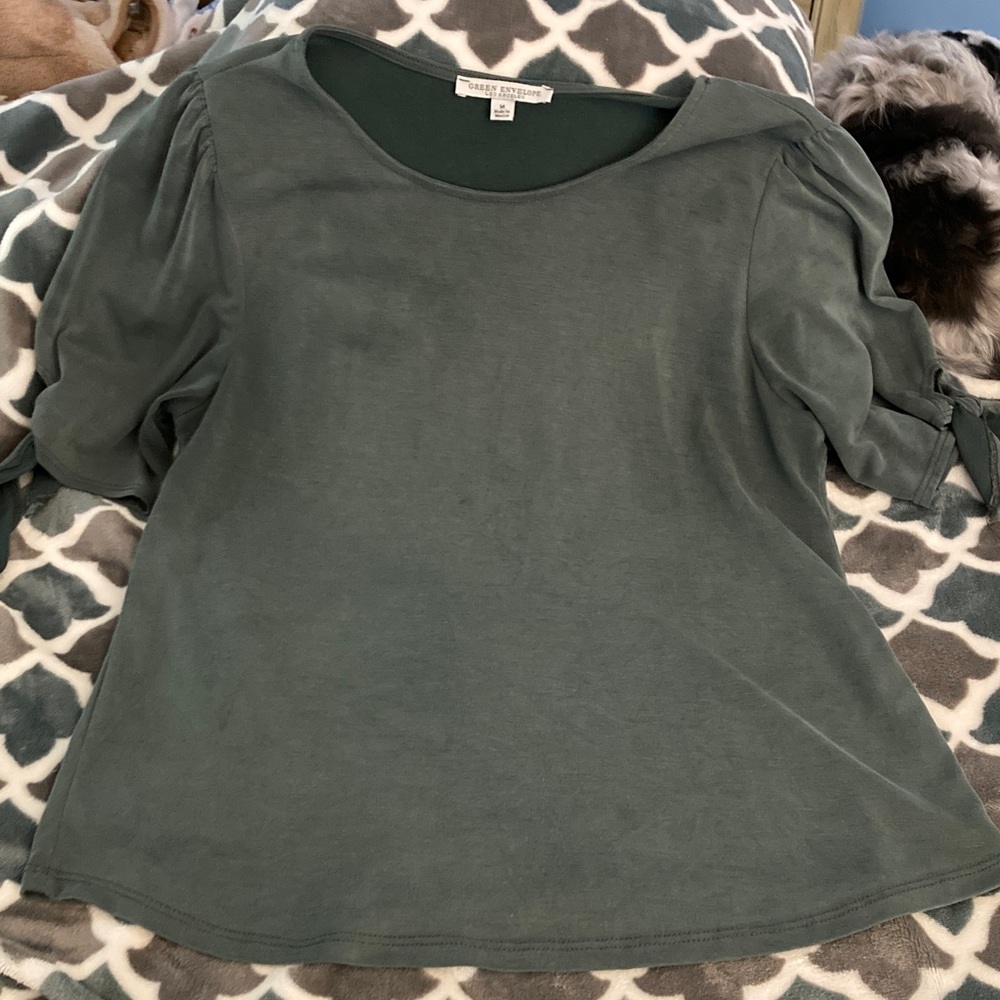 Green Envelope Forest Green Blouse